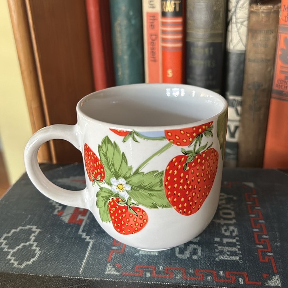 TIENSHAN Stoneware Small Strawberry Print Mug